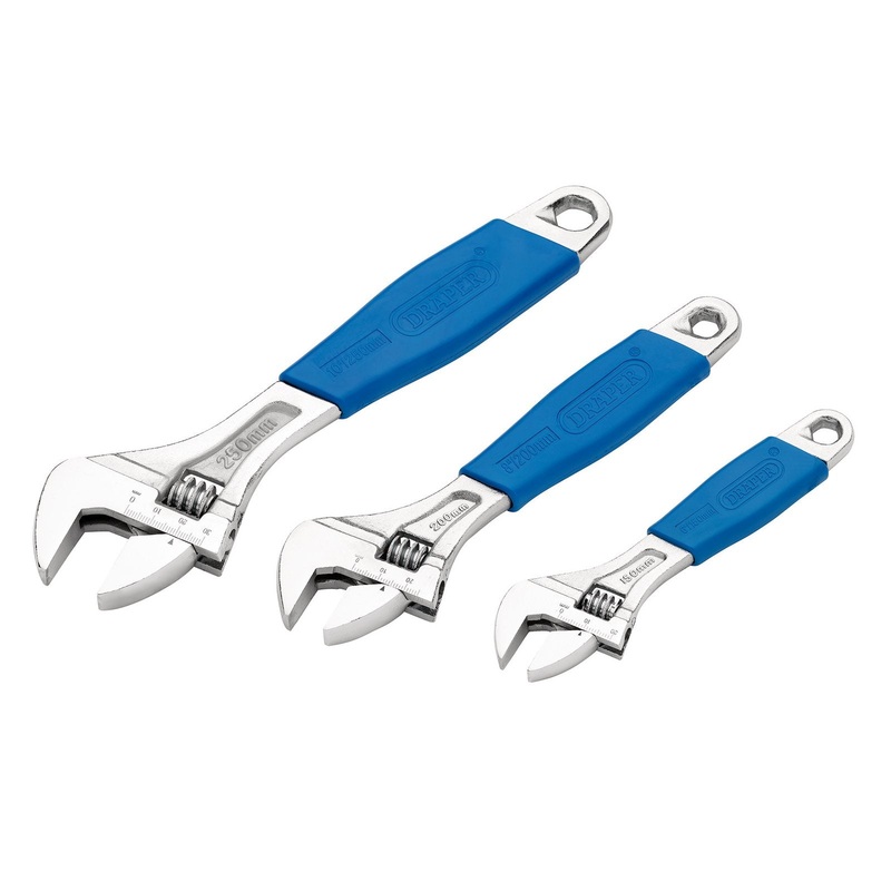 Draper Crescent-Type Adjustable Wrench Set (3 Piece) - 380CD/SG3