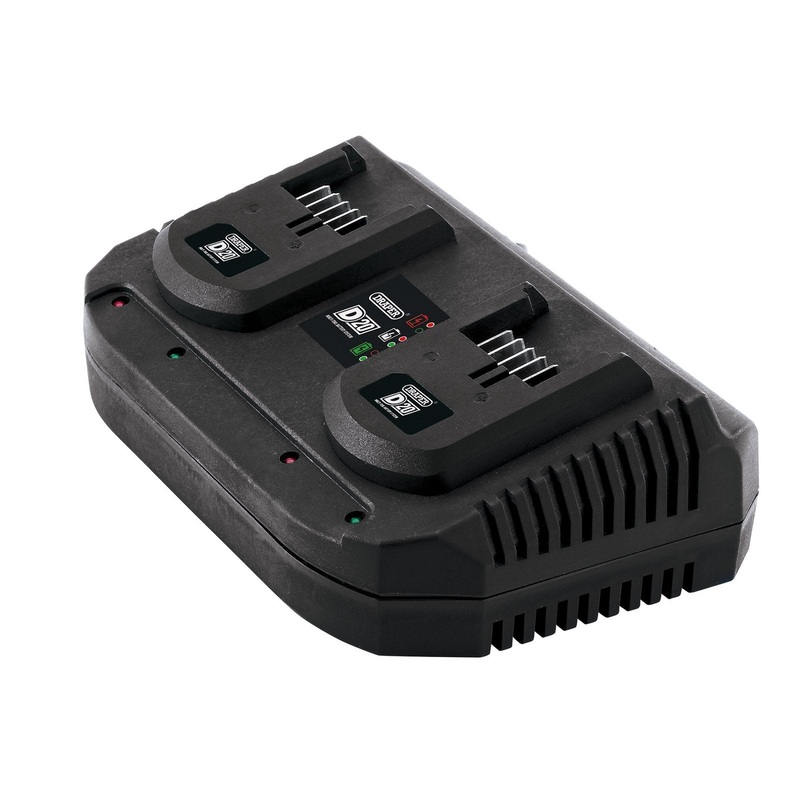 Draper D20 20V Li-Ion Fast Twin Battery Charger, 2 X 3.5A - D20TBCF