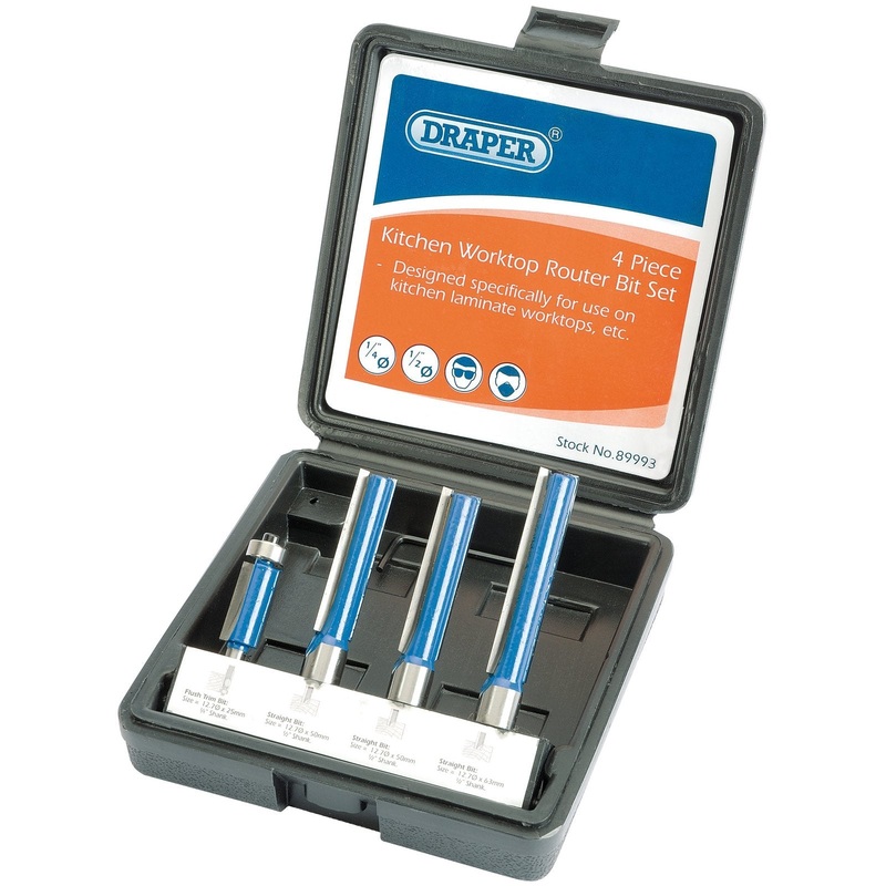Draper Extra Long Router Bit Set (4 Piece) - RB26