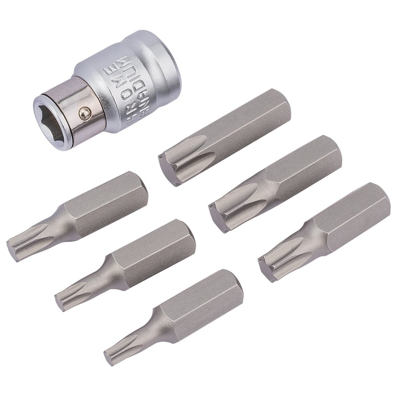 Draper Tx-Star Bit And Bit Holder Set, 3/8" Sq. Dr. (7 Piece) - 4404B