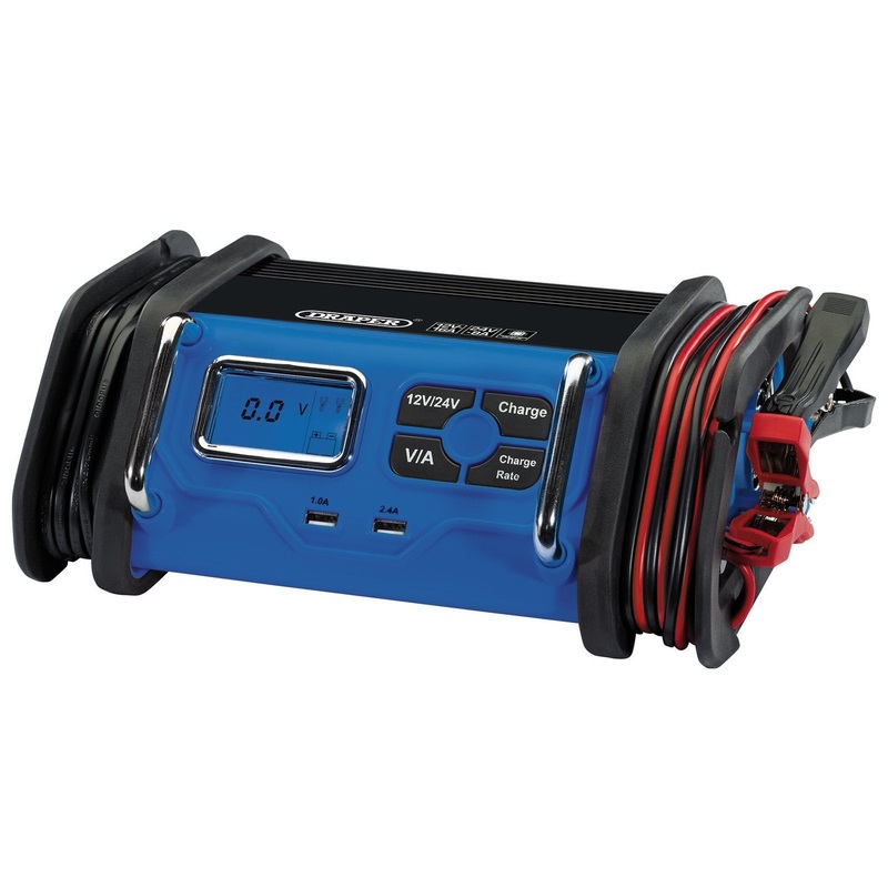 Draper 12/24V Battery Charger, 8 - 16A - BCMC18