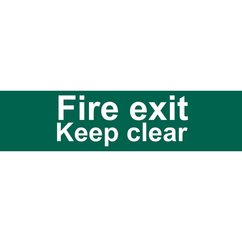 Draper Fire Exit Keep Clear' Safety Sign, 200 X 50mm - SS72