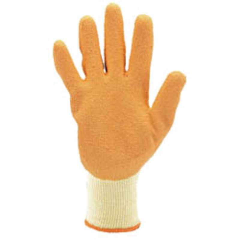 Draper Heavy Duty Latex Coated Work Gloves, Extra Large, Orange (Pack Of 10) - HDLGA/B