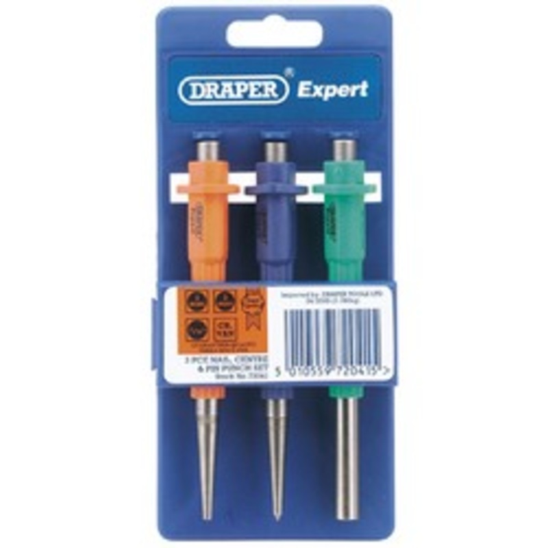 Draper Nailset, Centre Punch And Pin Punch Set (3 Piece) - 622/3/PP