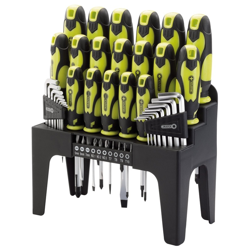 Draper Screwdriver, Hex Key And Bit Set, Green (44 Piece) - 864/44/G