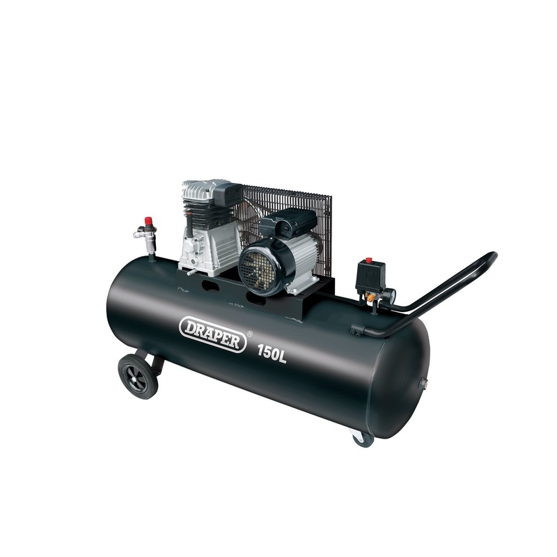 Draper 150L Belt-Driven Air Compressor, 2.2Kw/3Hp - DA150/369M