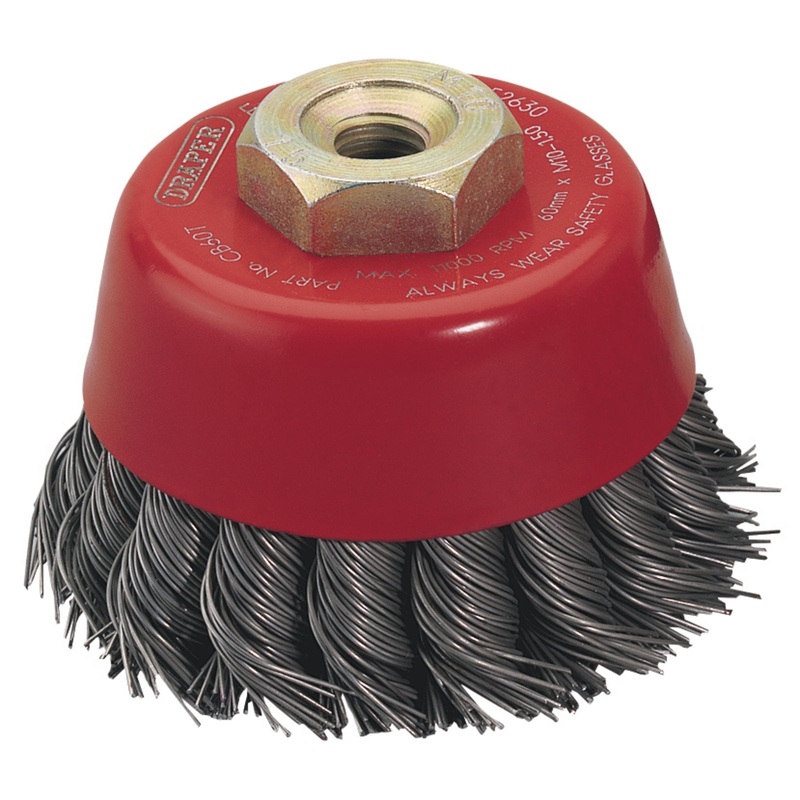 Draper Expert Steel Twist-Knot Wire Cup Brush, 60mm, M10 - CB60T