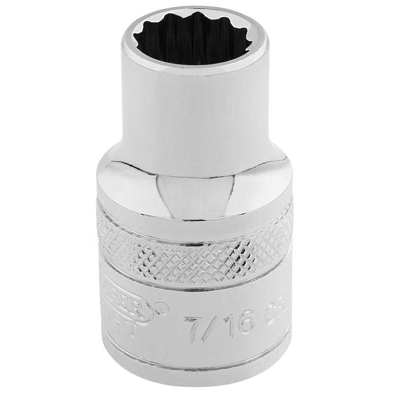 Draper Hi-Torq 12 Point Socket, 3/8" Sq. Dr., 7/16" - D-AF