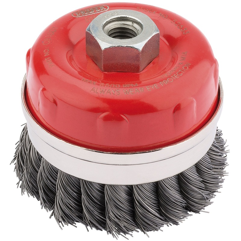 Draper Expert Steel Twist Knot Wire Cup Brush, 100mm, M14 - CB100T