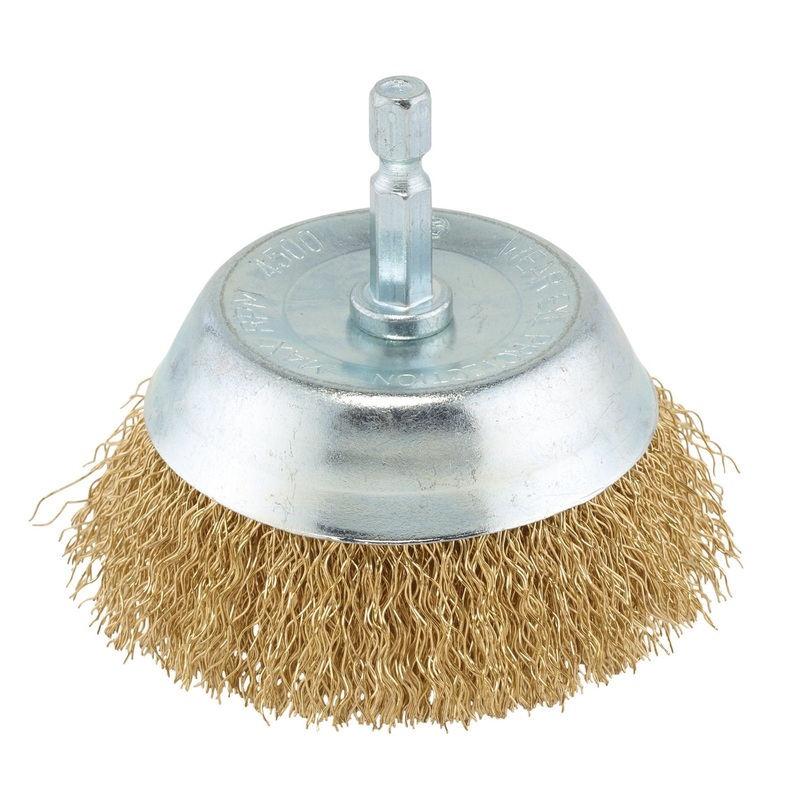 Draper Brassed Steel Crimped Wire Cup Brush, 75mm - WBCS3