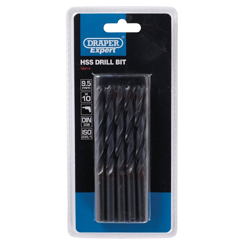 Draper Hss Drill Bit, 9.5mm (Pack Of 10) - H29MC