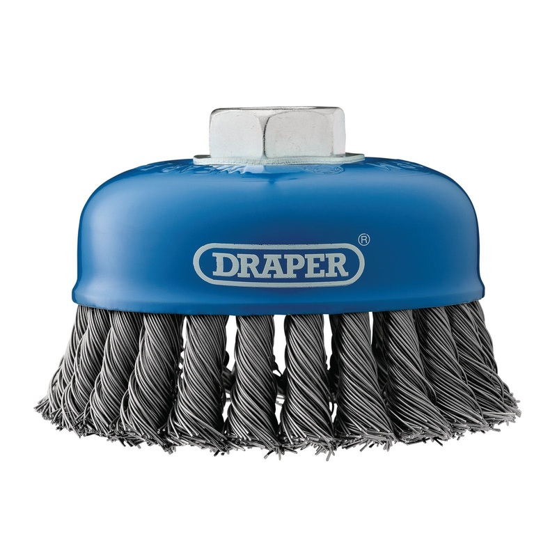 Draper Steel Twist-Knot Wire Cup Brush, 100mm, M14 - WBC7