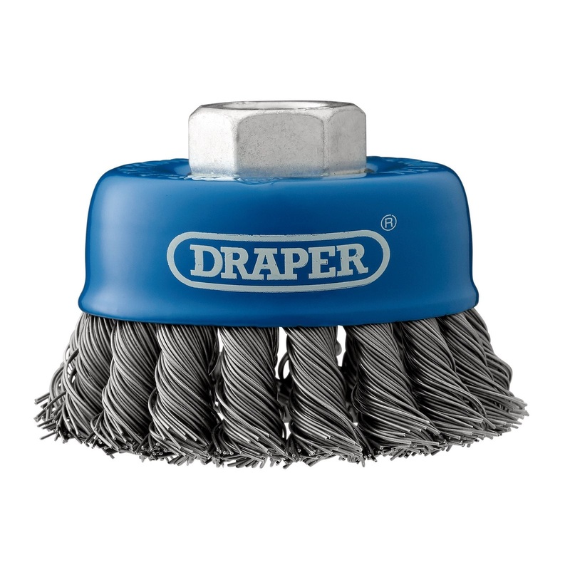 Draper Steel Twist-Knot Wire Cup Brush, 75mm, M14 - WBC6