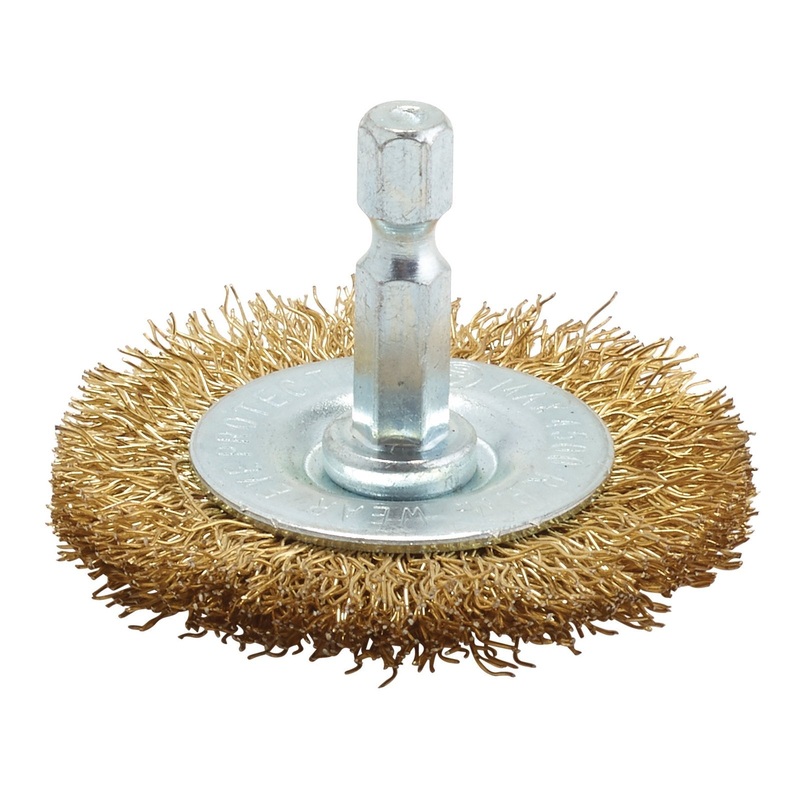 Draper Brassed Steel Crimped Wire Wheel Brush, 50mm - WBWS1