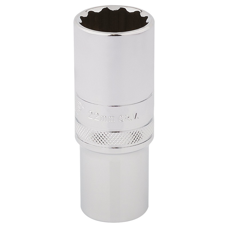 Draper Hi-Torq 12 Point Deep Socket, 1/2" Sq. Dr., 22mm - HT-MM/B