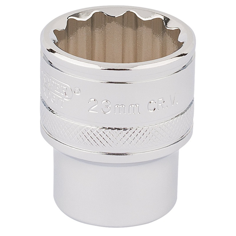 Draper Hi-Torq 12 Point Socket, 1/2" Sq. Dr., 23mm - H-MM/B