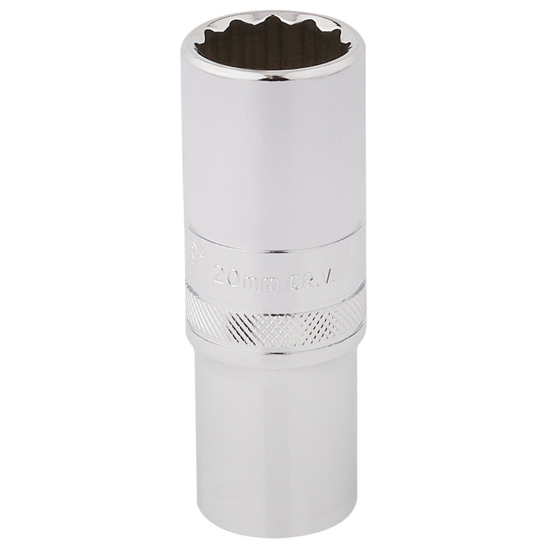 Draper Hi-Torq 12 Point Deep Socket, 1/2" Sq. Dr., 20mm - HT-MM/B