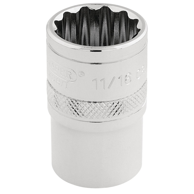 Draper Hi-Torq 12 Point Socket, 1/2" Sq. Dr., 11/16" - H-AF/B