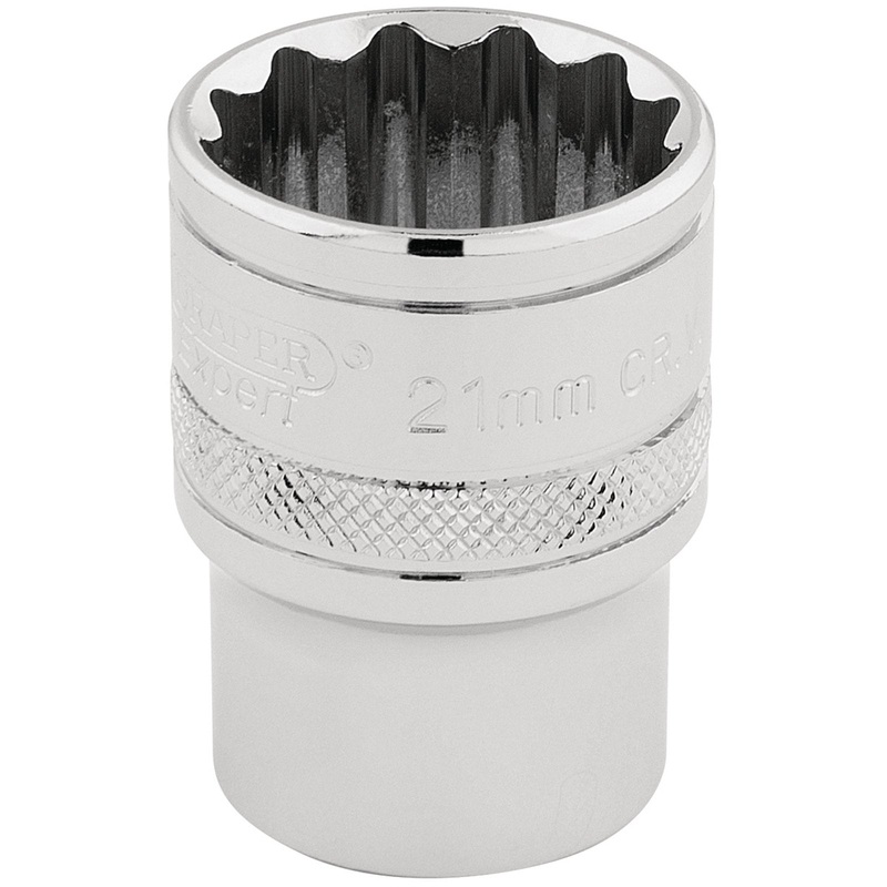 Draper Hi-Torq 12 Point Socket, 1/2" Sq. Dr., 21mm - H-MM/B