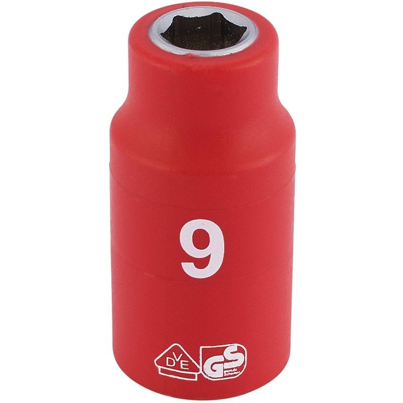 Draper Fully Insulated Vde Socket, 3/8" Sq. Dr., 9mm - D6VDE-MM