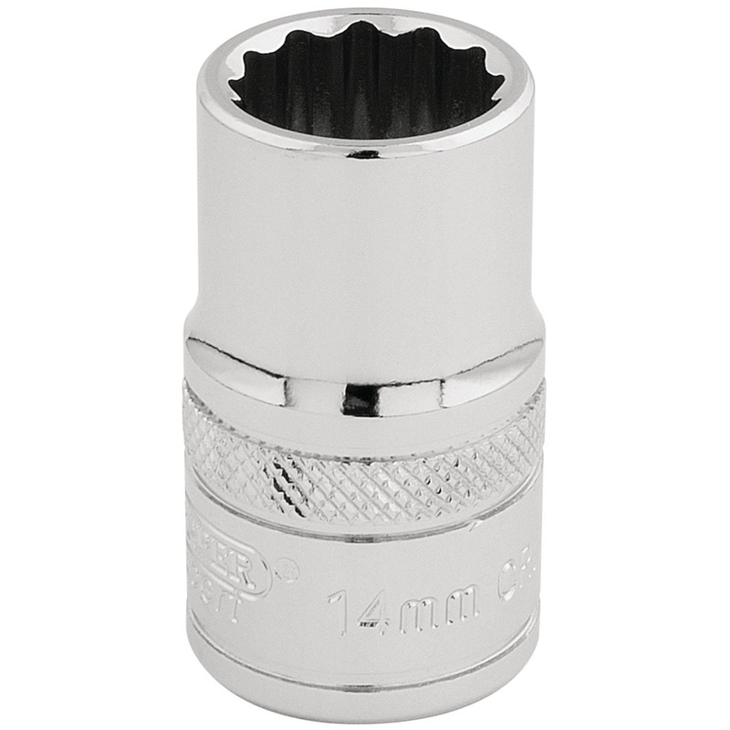Draper Hi-Torq 12 Point Socket, 1/2" Sq. Dr., 14mm - H-MM/B