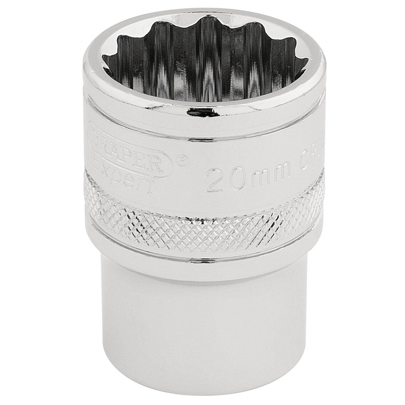 Draper Hi-Torq 12 Point Socket, 1/2" Sq. Dr., 20mm - H-MM/B