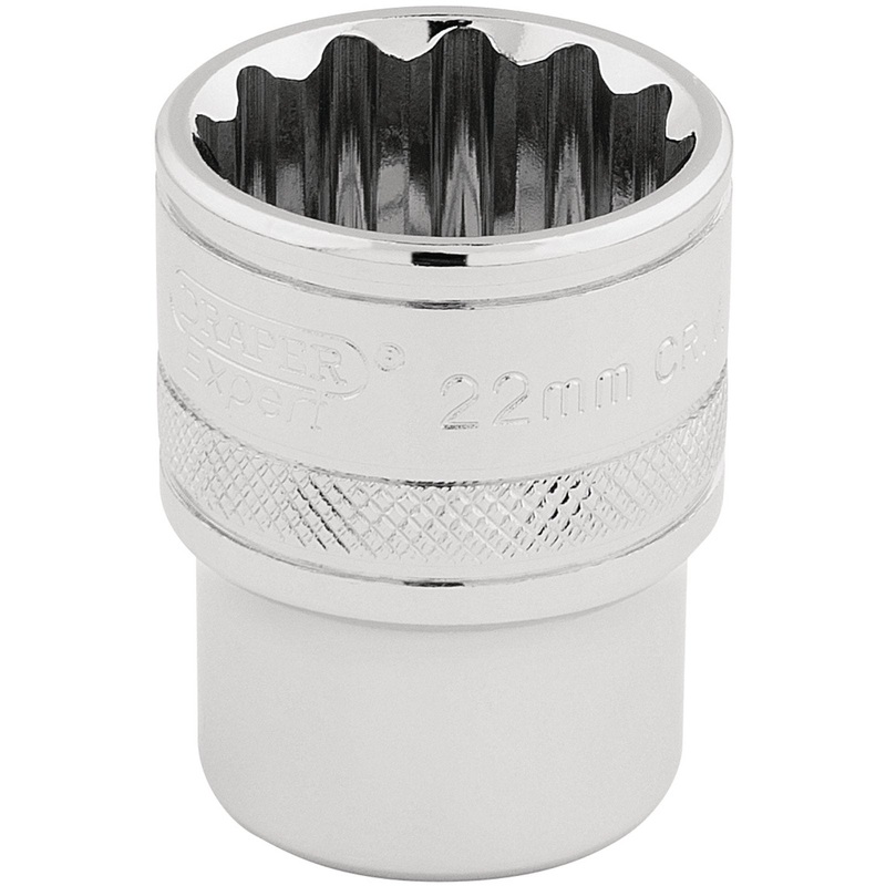 Draper Hi-Torq 12 Point Socket, 1/2" Sq. Dr., 22mm - H-MM/B