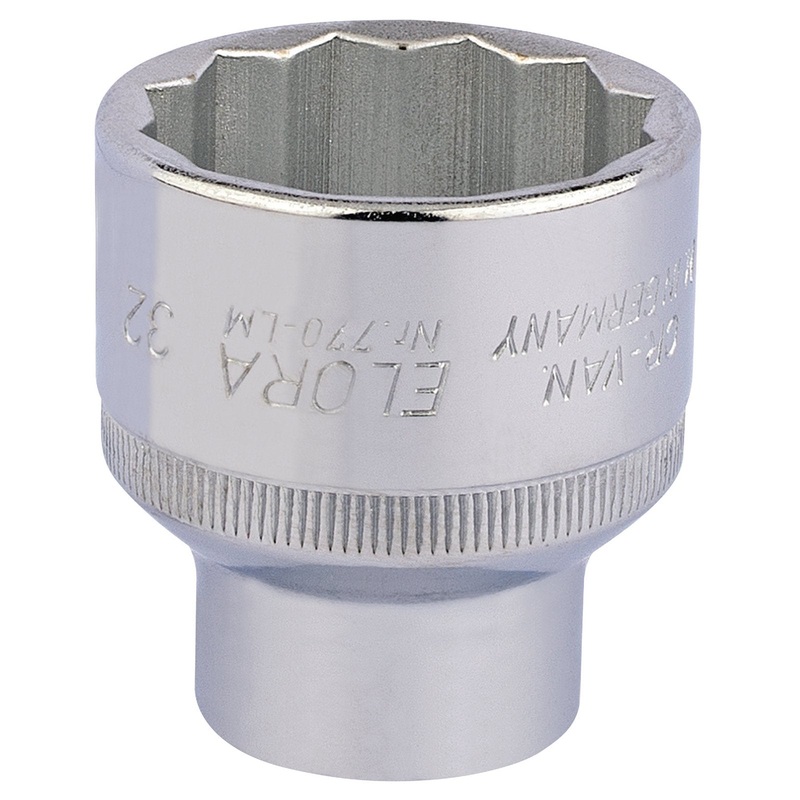 Draper Elora Bi-Hexagon Socket, 1/2" Sq. Dr., 32mm - 770-LM 32