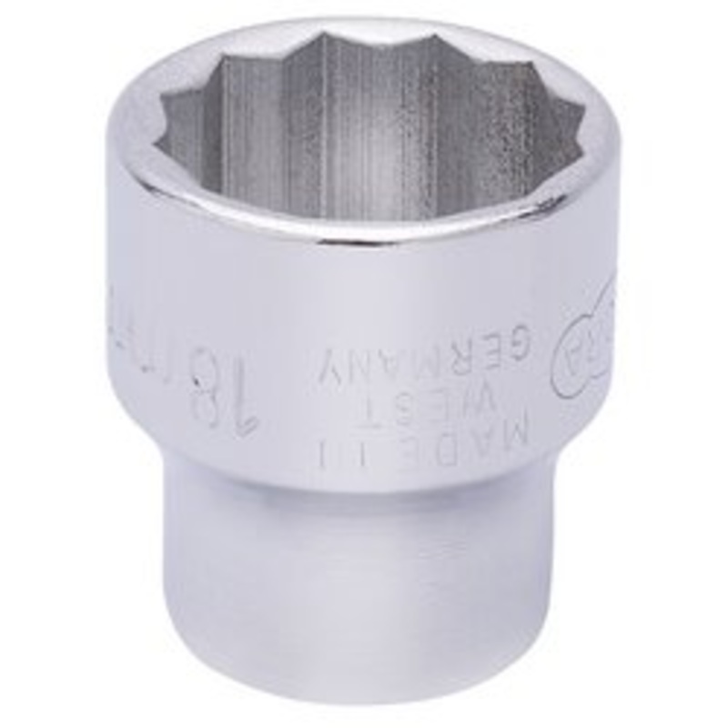 Draper Elora Bi-Hexagon Socket, 3/8" Sq. Dr., 18mm - 870-M 18