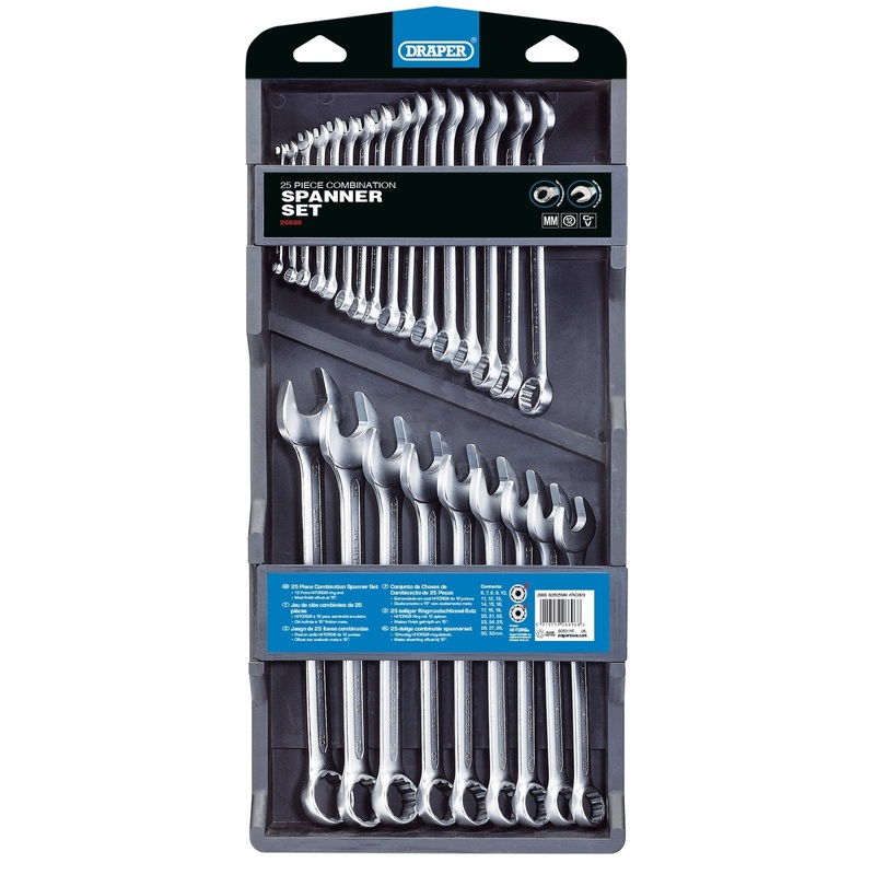 Draper Hi-Torq Metric Combination Spanner Set (25 Piece) - 8235/25/MM