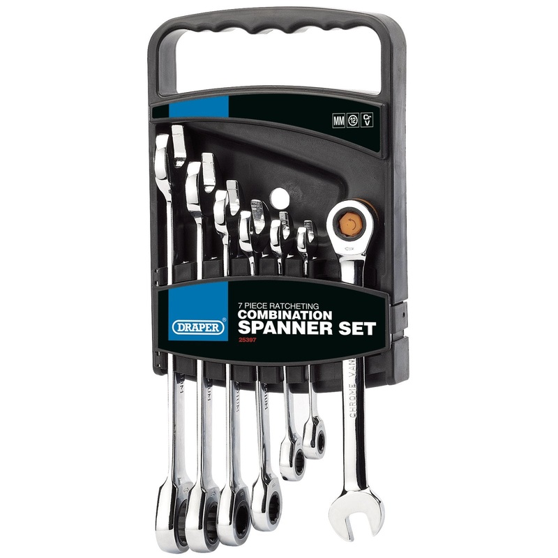 Draper Hi-Torq Metric Ratcheting Combination Spanner Set (7 Piece) - 8230MM/7