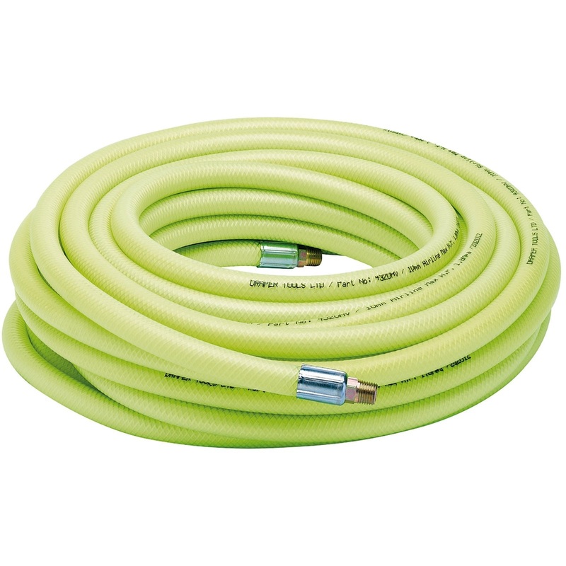Draper High-Vis Air Line Hose, 15.2M, 10mm Bore, 1/4" Bsp - 4320HV