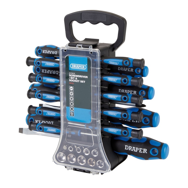 Draper Screwdriver, Socket And Bit Set (49 Piece) - 865/49