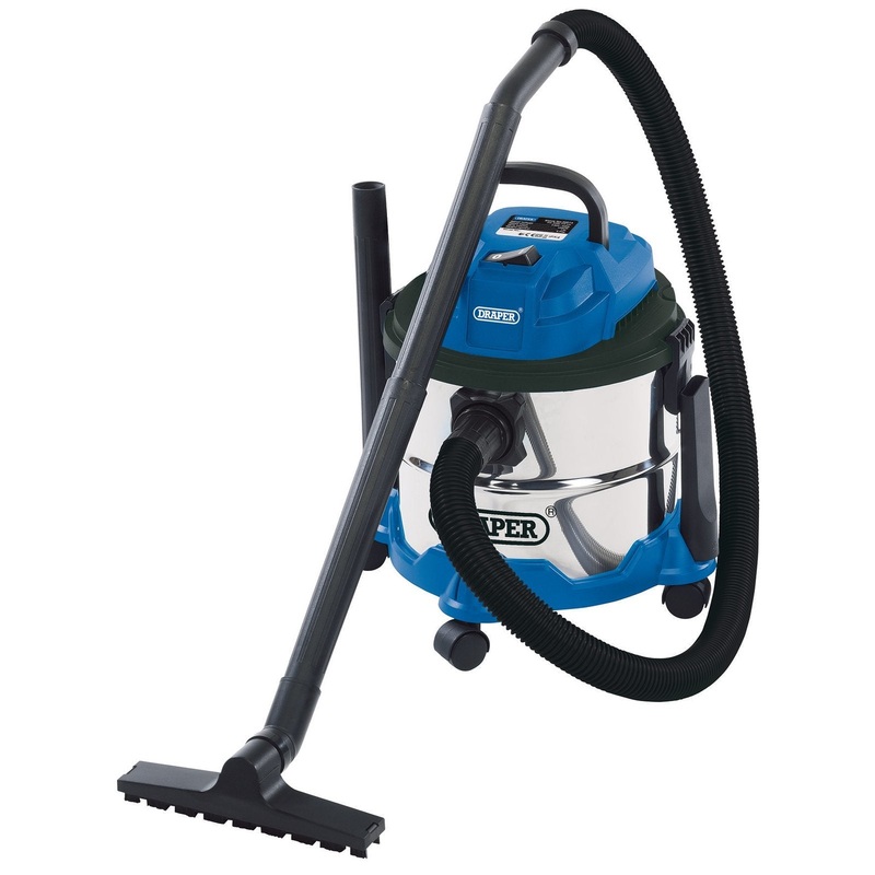 Draper Wet And Dry Vacuum Cleaner With Stainless Steel Tank, 15L, 1250W - WDV15SS