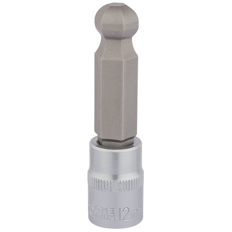 Draper Ball End Hexagonal Socket Bits, 3/8" Sq. Dr., 12mm - D-HEX-BALL/B