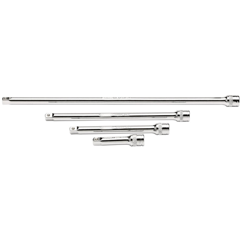 Draper Extension Bar Set, 1/4" Sq. Dr., Polished Chrome (4 Piece) - B-EXT/B/4