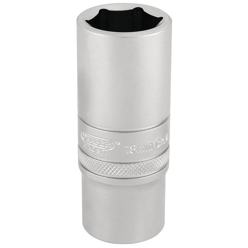 Draper Hi-Torq 6 Point Deep Socket, 3/8" Sq. Dr., 18mm - DT-MM/MS