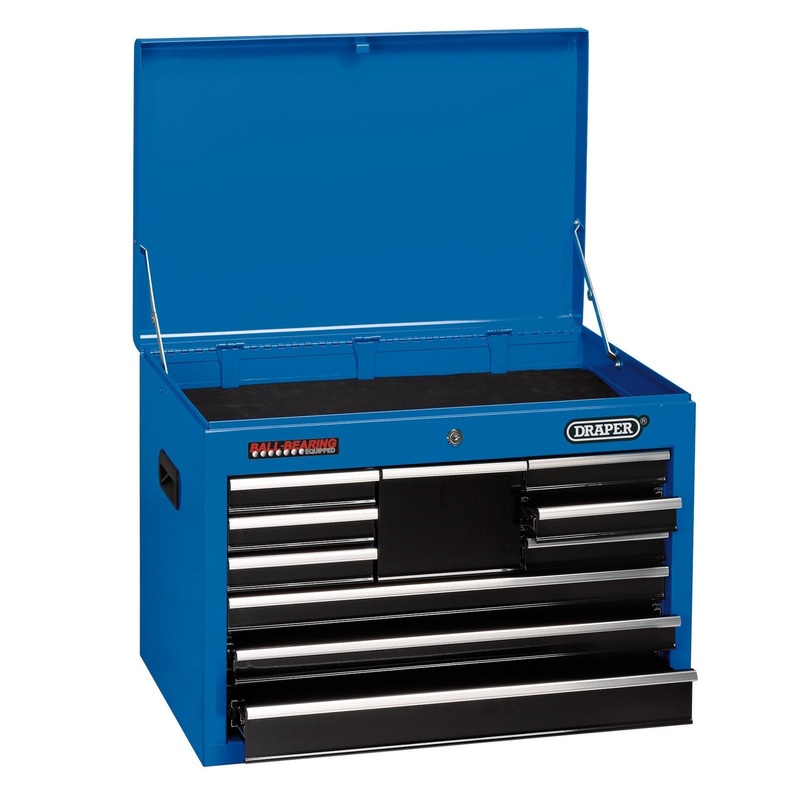 Draper Tool Chest, 10 Drawer, 26", Blue - TC10D
