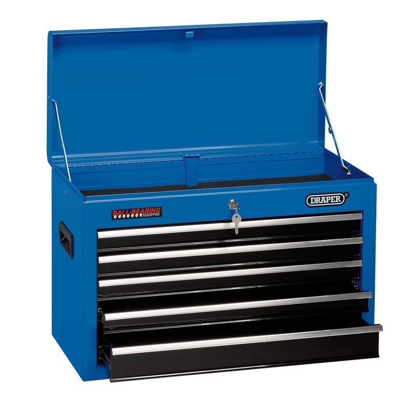 Draper Tool Chest, 5 Drawer, 26", Blue - TC5D