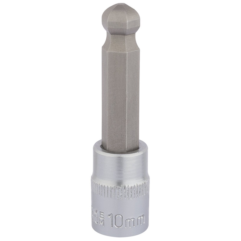 Draper Ball End Hexagonal Socket Bits, 3/8" Sq. Dr., 10mm - D-HEX-BALL/B