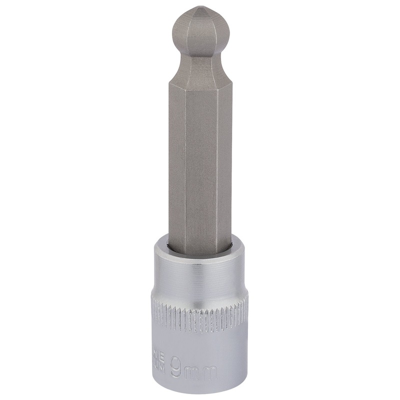 Draper Ball End Hexagonal Socket Bits, 3/8" Sq. Dr., 9mm - D-HEX-BALL/B