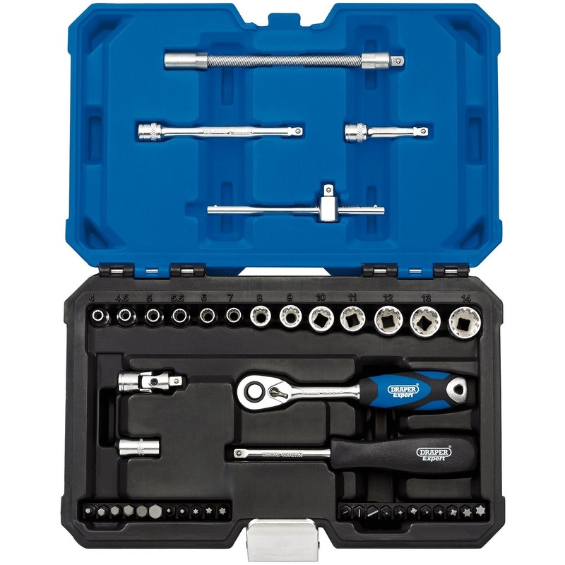 Draper Multi-Drive Metric Socket Set, 1/4" Sq. Dr. (43 Piece) - B43MDSN/B
