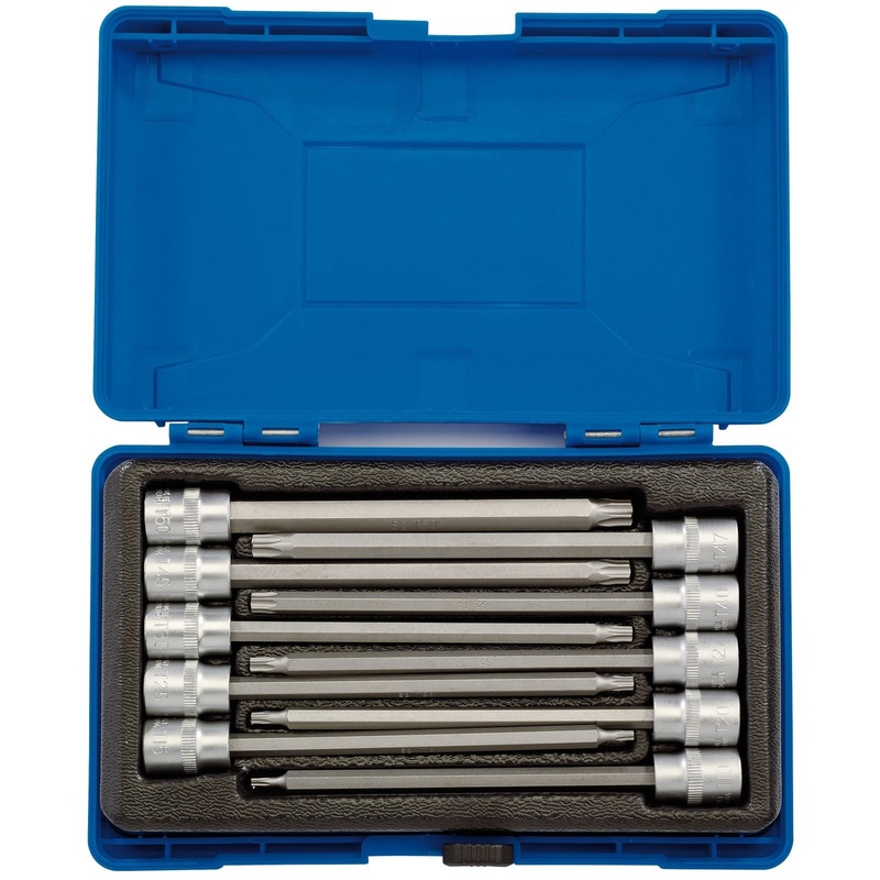 Draper Tx-Star Long Socket Bit Set, 3/8" Sq. Dr., 150mm (10 Piece) - D-TX/10/150
