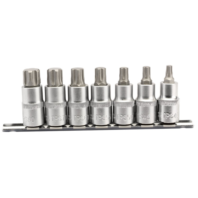 Draper Tx-Star Plus Socket Bit Set, 1/2" Sq. Dr., 55mm (7 Piece) - H-TXP/7/50