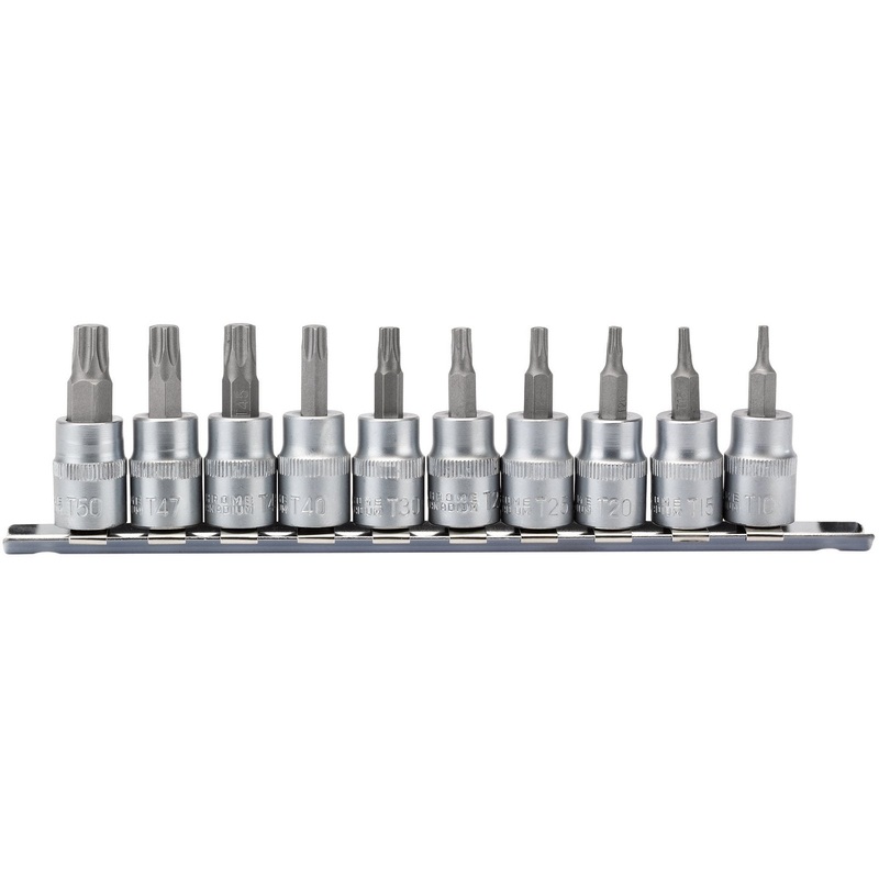 Draper Tx-Star Plus Socket Bit Set, 3/8" Sq. Dr., 48mm (10 Piece) - D-TXP/10/55