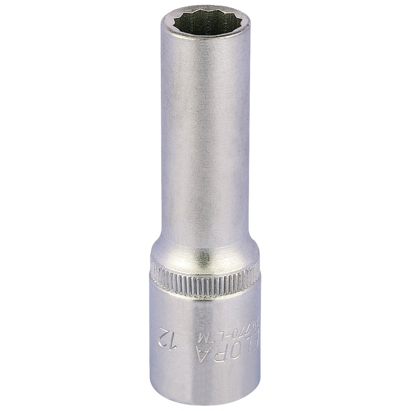 Draper Elora Deep Bi-Hexagon Socket, 1/2" Sq. Dr., 12mm - 770-LT 12
