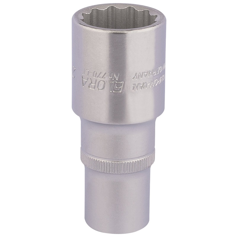 Draper Elora Deep Bi-Hexagon Socket, 1/2" Sq. Dr., 24mm - 770-LT 24