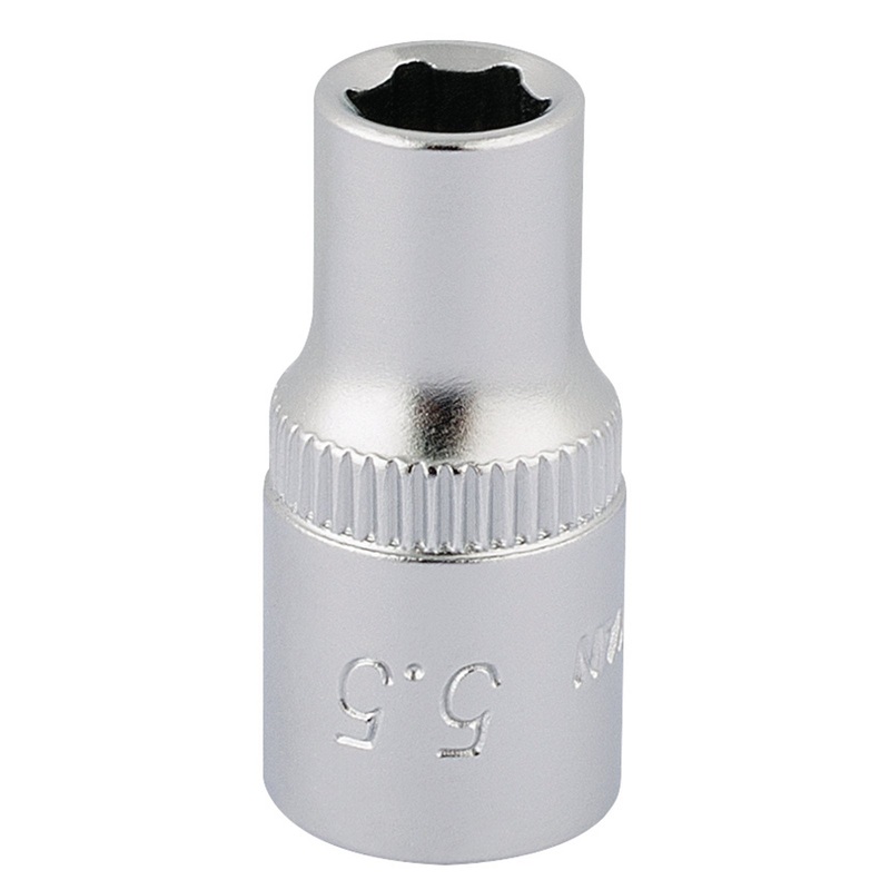 Draper Elora Hexagon Socket, 1/4" Sq. Dr., 5.5mm - 1455-M 5,5