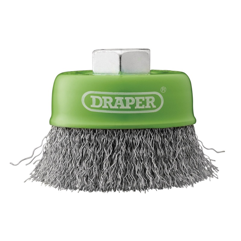 Draper Stainless-Steel Crimped Wire Cup Brush, 75mm, M14 - WBC9