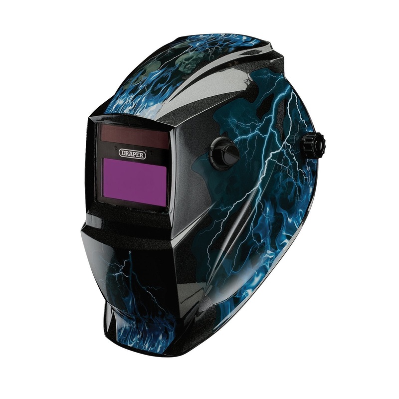 Draper Auto-Darkening Welding Helmet, Blue Skull - WHVS-BS